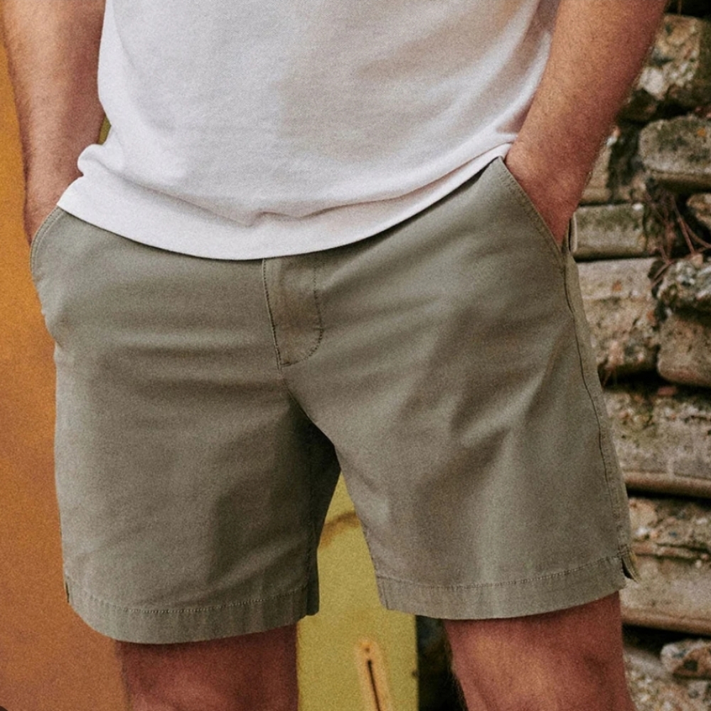 Buck Mason Khaki Green Flat Front Shorts